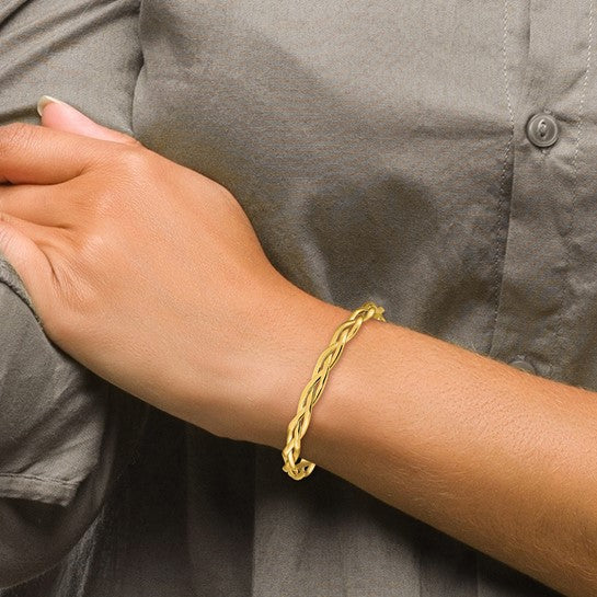 Leslie's 14k Polished Braided Cuff Bangle