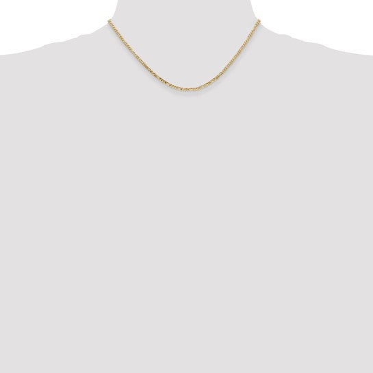 14k Yellow Gold Flat Figaro Chain
