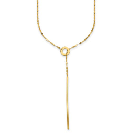 Herco 14k Polished Sliding Chain Drop Bar 28 inch Necklace
