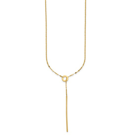 Herco 14k Polished Sliding Chain Drop Bar 28 inch Necklace