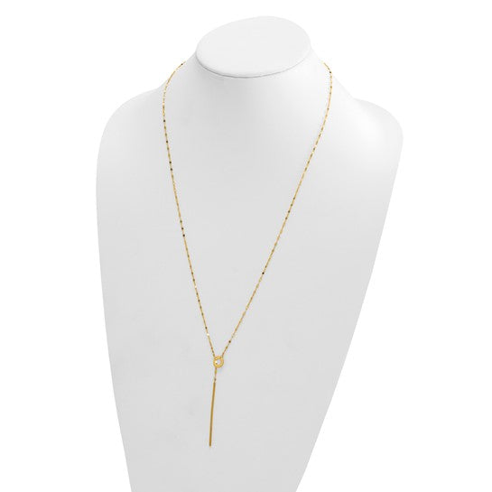 Herco 14k Polished Sliding Chain Drop Bar 28 inch Necklace