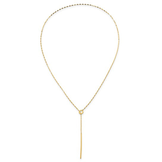 Herco 14k Polished Sliding Chain Drop Bar 28 inch Necklace