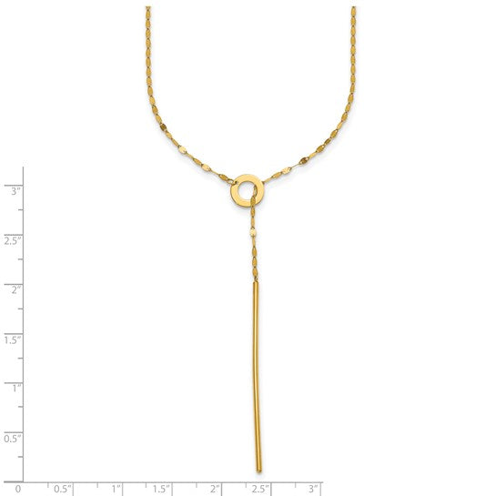 Herco 14k Polished Sliding Chain Drop Bar 28 inch Necklace