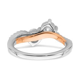 14k White Gold Semi-mount Two-stone Diamond Engagement Ring