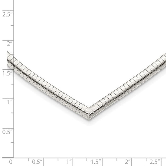 Sterling Silver 4mm Cubetto V-shaped Necklace