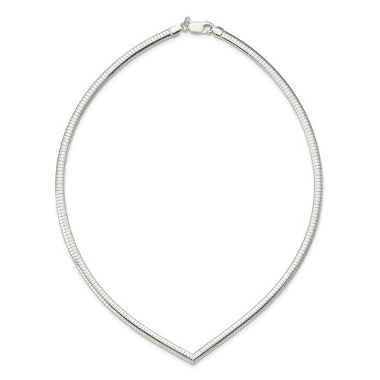 Sterling Silver 4mm Cubetto V-shaped Necklace