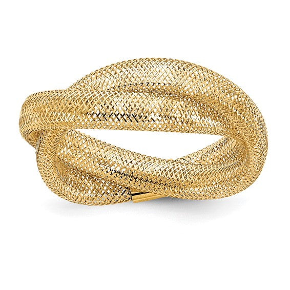 14K 8mm Twisted Woven Mesh Stretch Ring