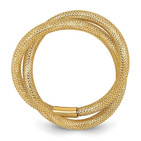 14K 8mm Twisted Woven Mesh Stretch Ring