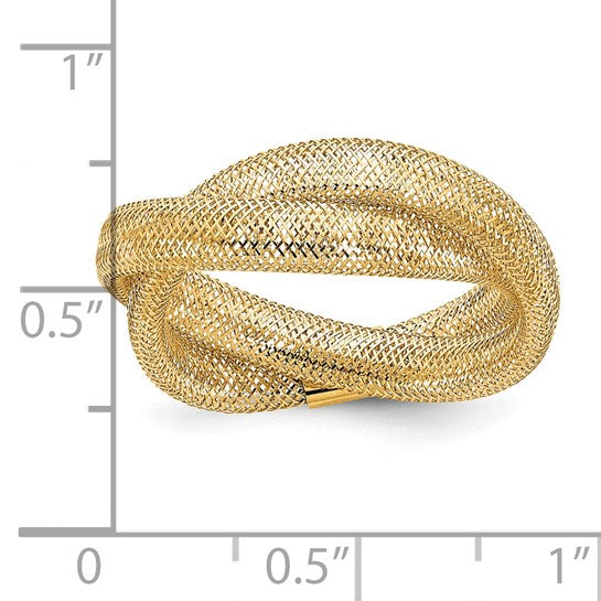 14K 8mm Twisted Woven Mesh Stretch Ring