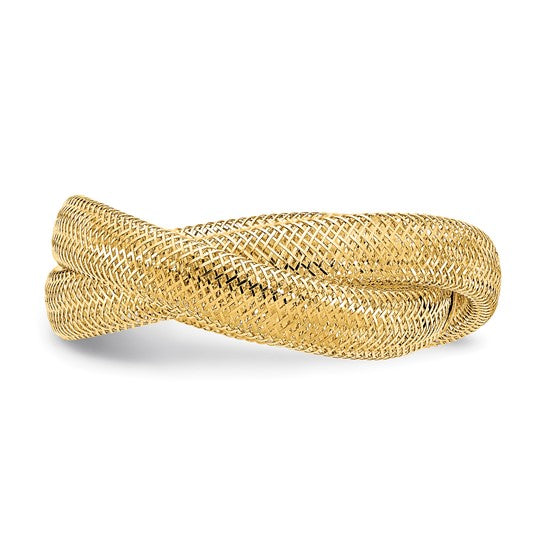 14K 8mm Twisted Woven Mesh Stretch Ring