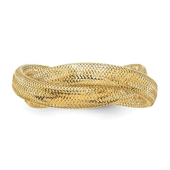 14K 8mm Twisted Woven Mesh Stretch Ring