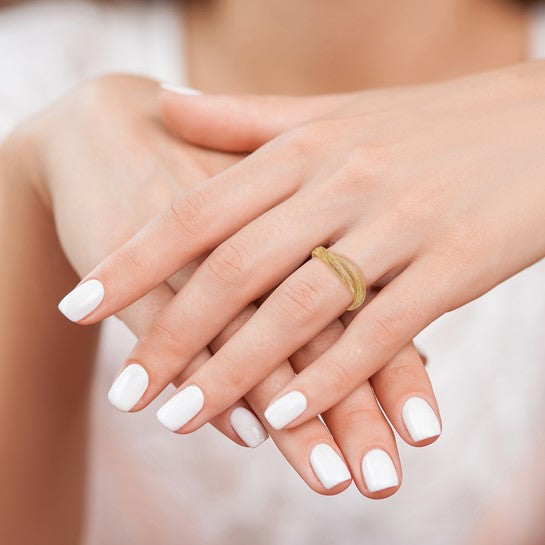 14K 8mm Twisted Woven Mesh Stretch Ring