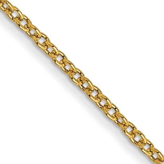 14K 16 inch 1mm Round Open Link Cable with Lobster Clasp Chain