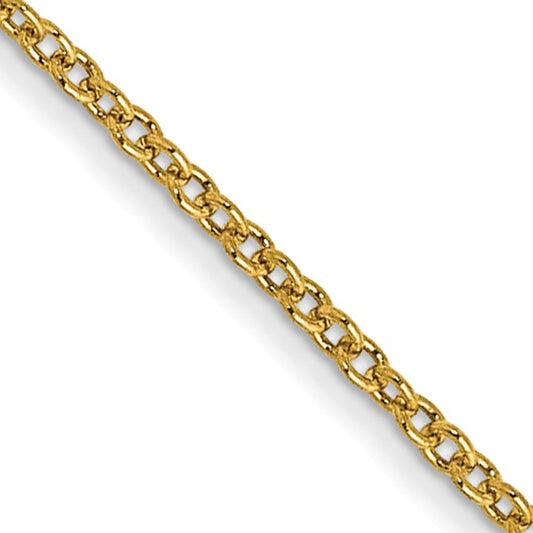14K 16 inch 1mm Round Open Link Cable with Lobster Clasp Chain