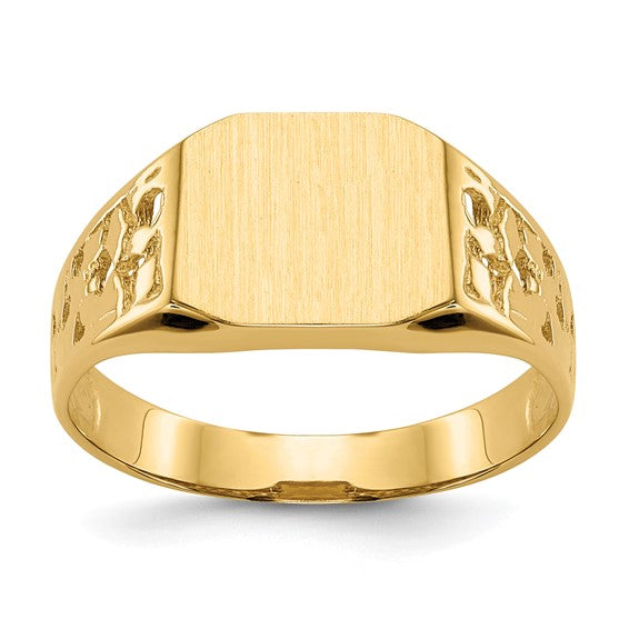 Polished Gold Fancy Signet Ring