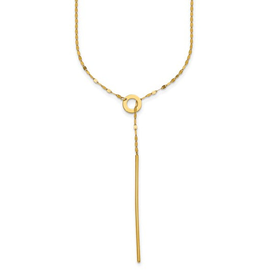 Herco 14k Polished Sliding Chain Drop Bar 28 inch Necklace
