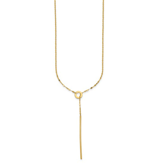 Herco 14k Polished Sliding Chain Drop Bar 28 inch Necklace