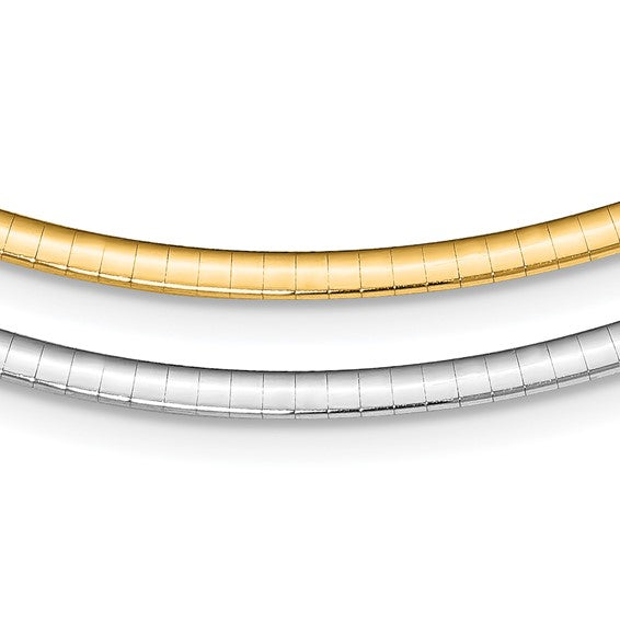 Sterling Silver Gold-plated 3mm Reversible with 2in ext Cubetto Chain
