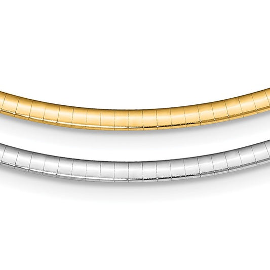 Sterling Silver Gold-plated 3mm Reversible with 2in ext Cubetto Chain