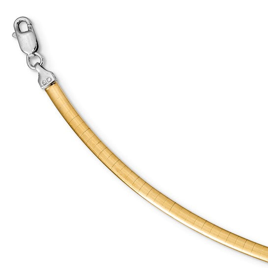Sterling Silver Gold-plated 3mm Reversible with 2in ext Cubetto Chain
