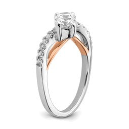 14k White Gold Semi-mount Two-stone Diamond Engagement Ring