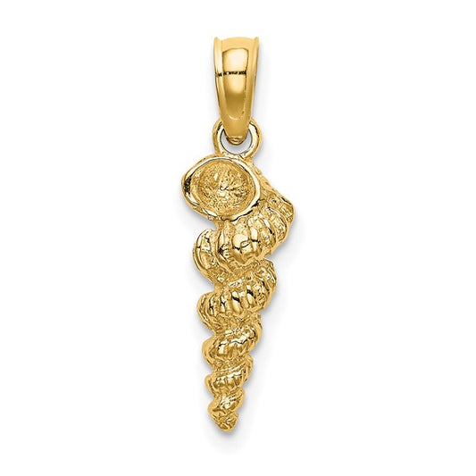 10K 3-D Mini Common Wentletrap Shell Charm