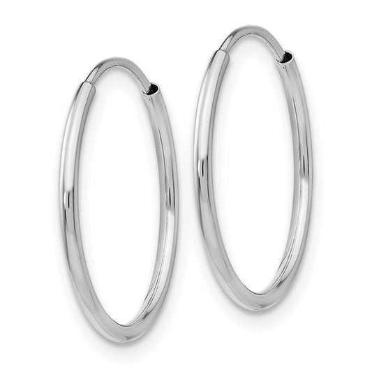 10K White Gold Endless Hoop Earrings